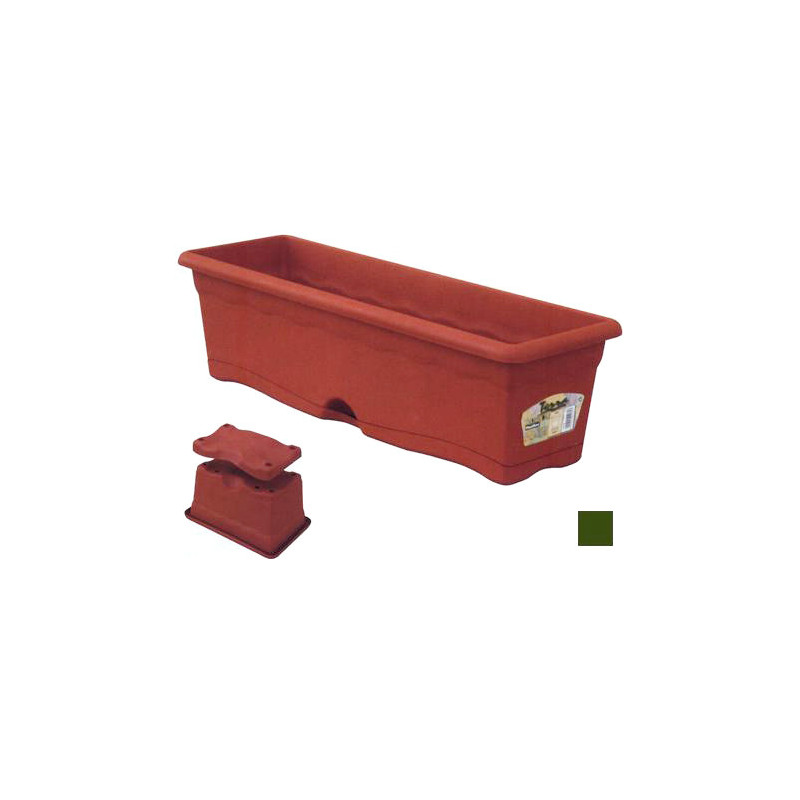 JARDINERA CON PLATO NINFA PLASTIKEN 80X20CM 7580