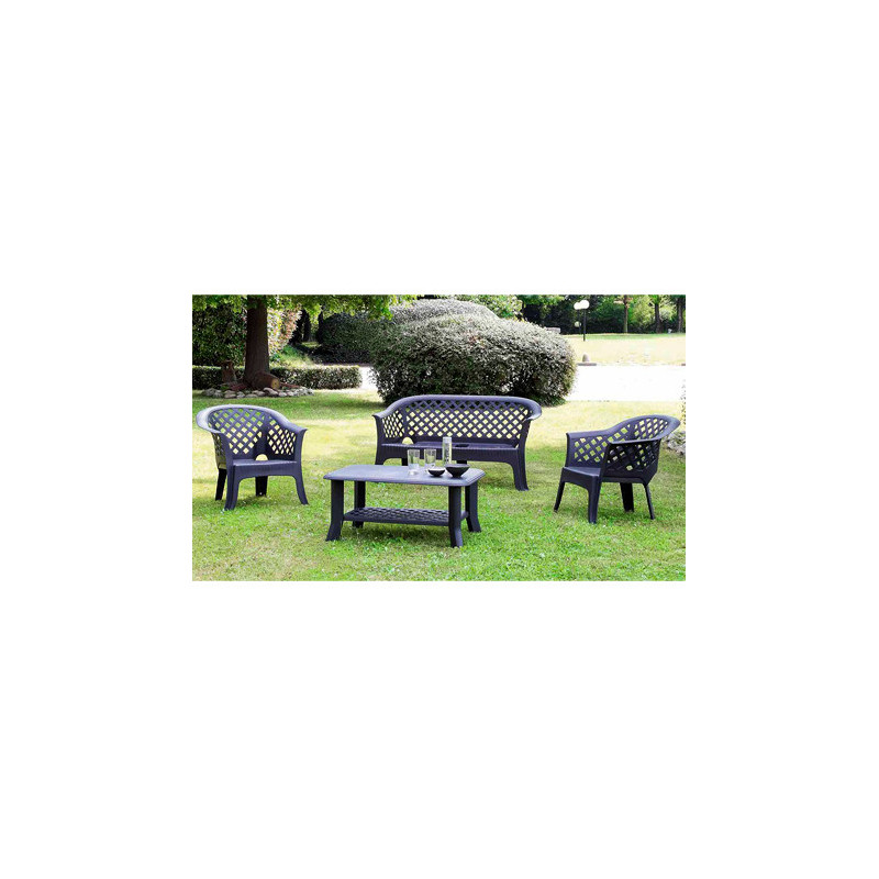 SET VERANDA ANTRACITA SIN COJINES (4 PIEZAS)