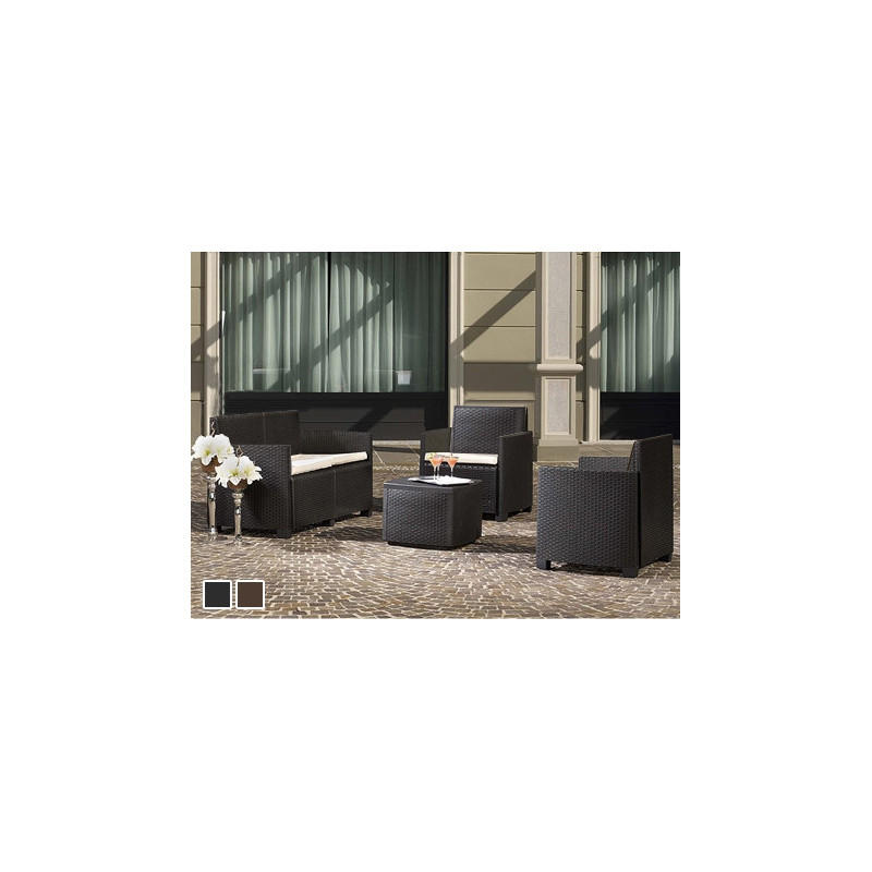 CONJUNTO JARDIN ETNA ANTRACITA CON 4 COJINES