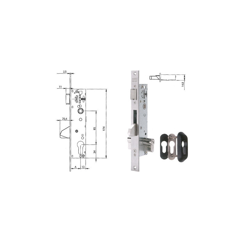 CERRADURA TESA 2210BE253NI SIN RECIBIDOR  4210BE253AI