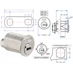 CERRADURA AGA 537 DE 28,1MM...