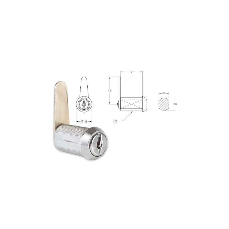 CERRADURA AGA 135 M CROMO R-4 RECTA LARGA