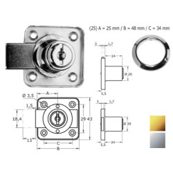 CERRADURA AGA 362-25 NIQUEL