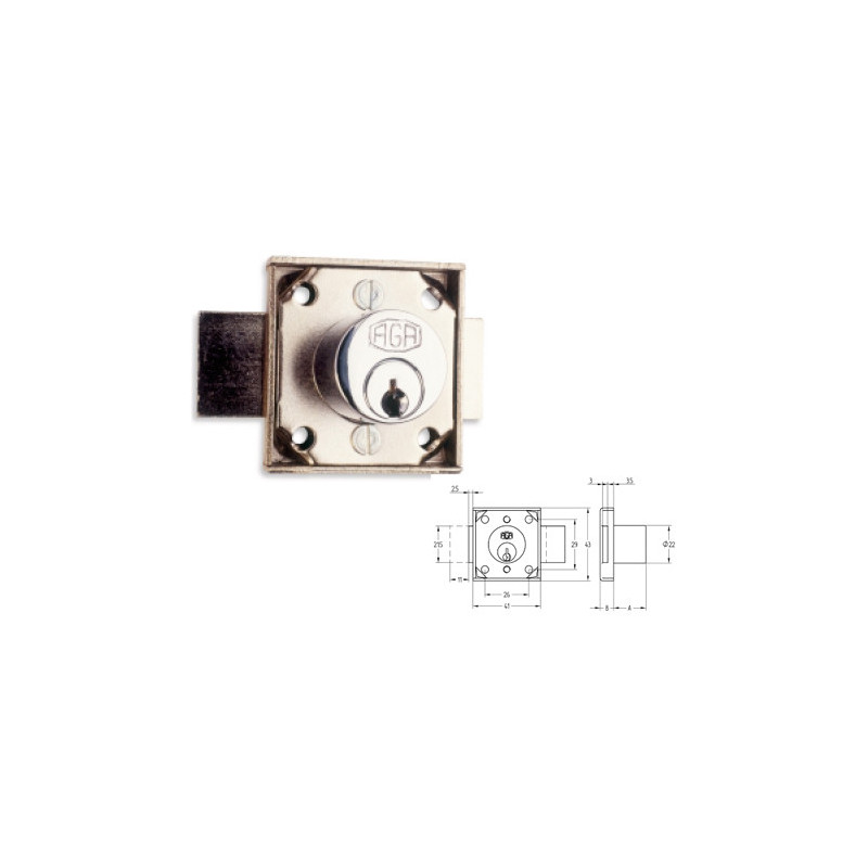 CERRADURA AGA 168-L 20 BOM 30MM AR